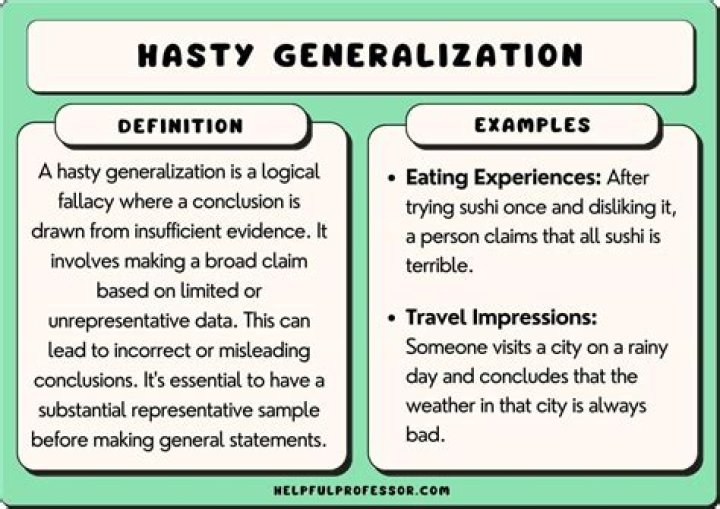 What does over-hasty mean?